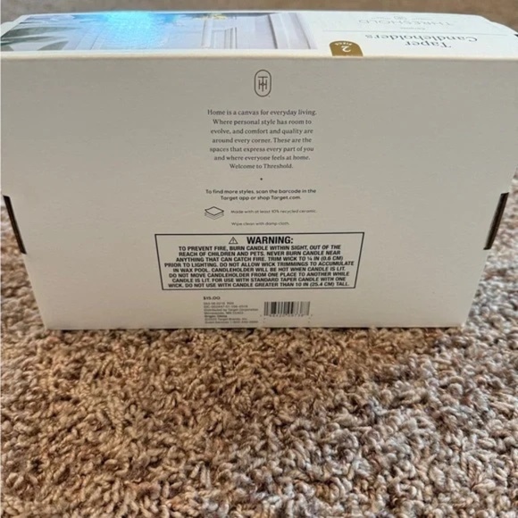 NWT Threshold Flower Ceramic Candelabra Cactus Flower Candle Holders set Spring - Picture 7 of 7